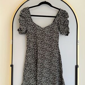 H&M Black Floral Mini Dress